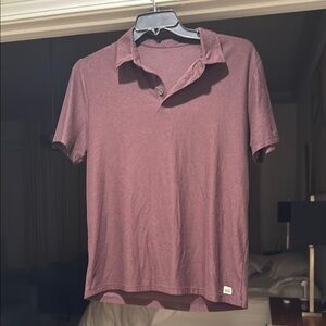 Vuori Burgundy Casual Polo Shirt Soft Knit Fabric